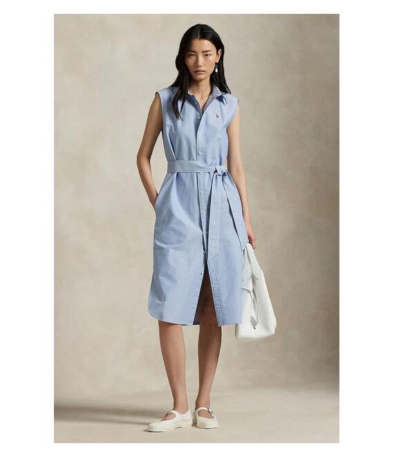 Βαμβακερό φόρεμα Polo Ralph Lauren χρώμα: μπλε, 211965853