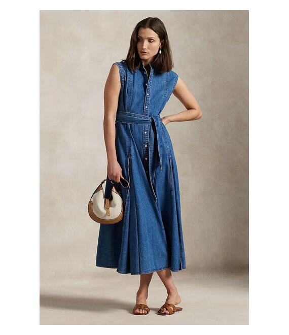 Φόρεμα τζιν Polo Ralph Lauren χρώμα: ναυτικό μπλε, 211969142