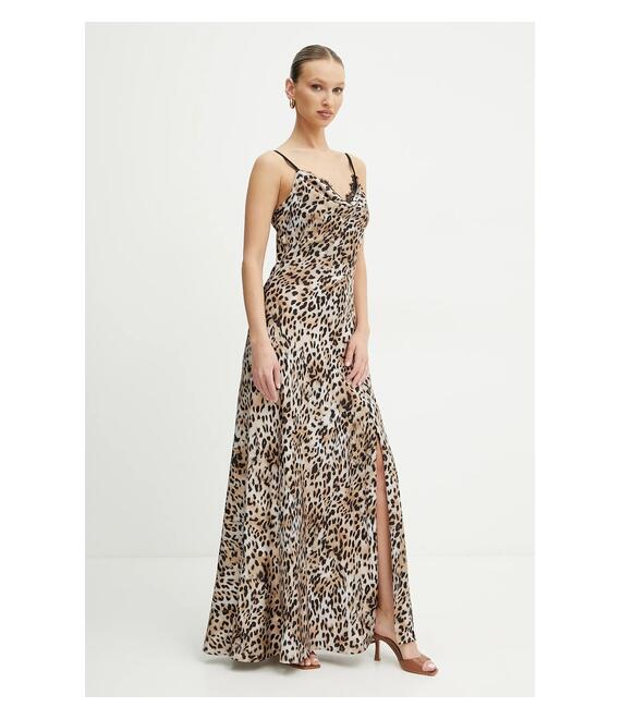 Φόρεμα Guess ADLE χρώμα: καφέ, W5GK10 WF1T2