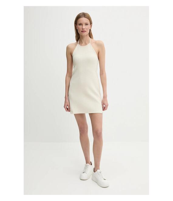 Φόρεμα Calvin Klein Jeans χρώμα: μπεζ, J20J225286
