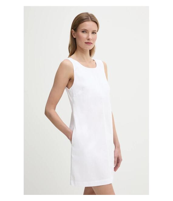 Βαμβακερό φόρεμα Calvin Klein Jeans χρώμα: άσπρο, LV047AB000