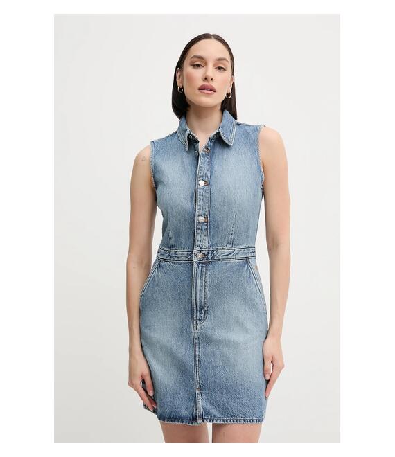 Φόρεμα τζιν Calvin Klein Jeans χρώμα: μπλε, LV047B074G