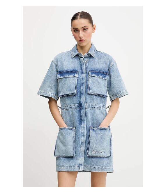 Φόρεμα Karl Lagerfeld Jeans χρώμα: μπλε, A2W13056