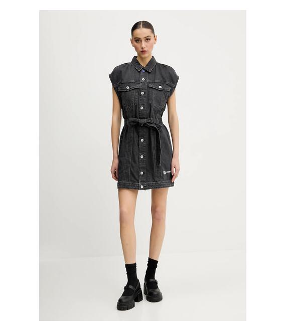 Φόρεμα τζιν Karl Lagerfeld Jeans χρώμα: μαύρο, A2W13023