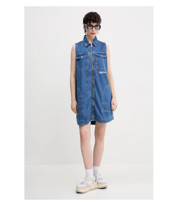 Φόρεμα τζιν Karl Lagerfeld Jeans χρώμα: μπλε, A2W13025