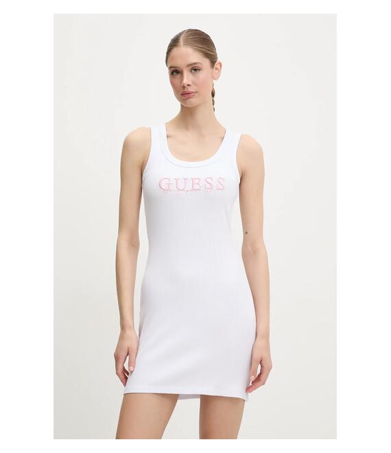 Φόρεμα Guess SUNFLOWER χρώμα: άσπρο, V5GK06 K8RT2