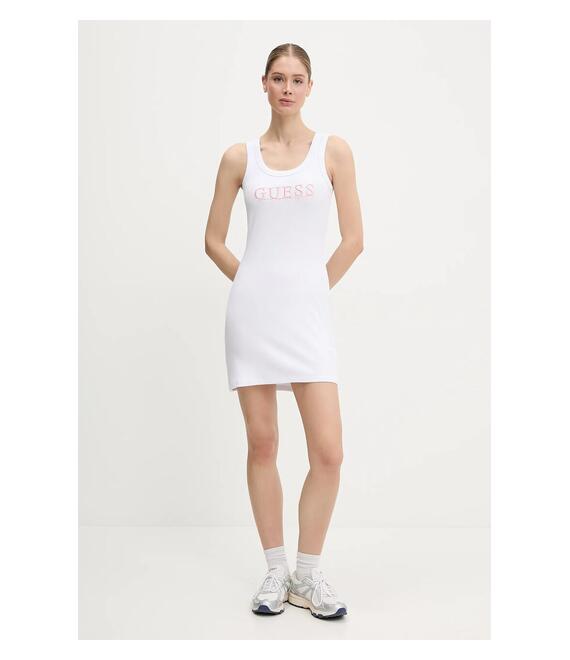 Φόρεμα Guess SUNFLOWER χρώμα: άσπρο, V5GK06 K8RT2