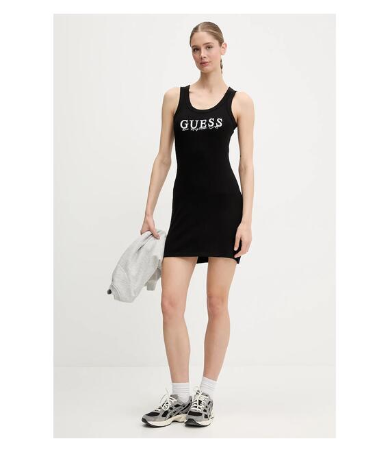 Φόρεμα Guess SUNFLOWER χρώμα: μαύρο, V5GK06 K8RT2