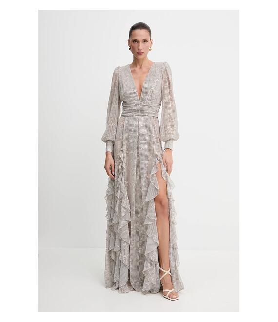 Φόρεμα Elisabetta Franchi χρώμα: μπεζ, ABRS252E2