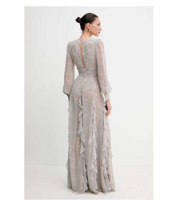 Φόρεμα Elisabetta Franchi χρώμα: μπεζ, ABRS252E2