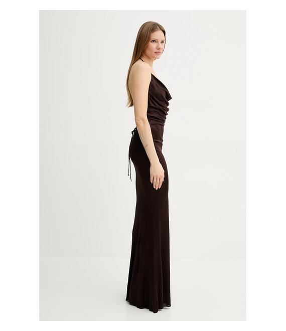 Φόρεμα Elisabetta Franchi χρώμα: καφέ, ABR0652E2