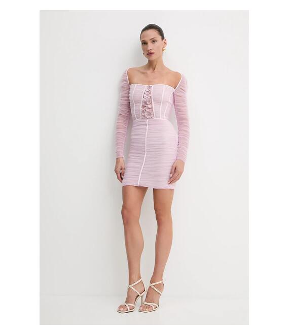 Φόρεμα Elisabetta Franchi χρώμα: ροζ, AB68352E2