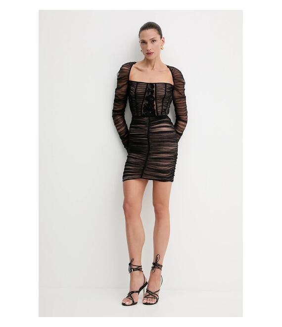 Φόρεμα Elisabetta Franchi χρώμα: μαύρο, AB68352E2
