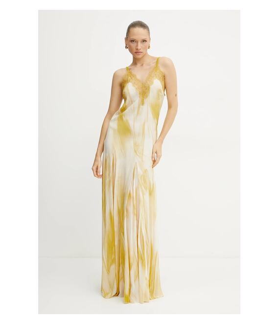 Φόρεμα Elisabetta Franchi χρώμα: κίτρινο, ABR5452E2