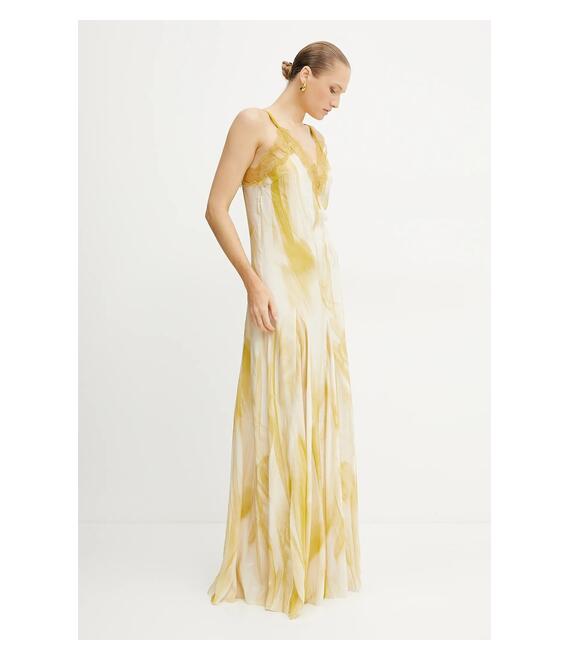 Φόρεμα Elisabetta Franchi χρώμα: κίτρινο, ABR5452E2