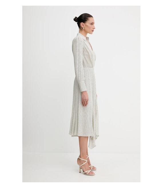 Φόρεμα Elisabetta Franchi χρώμα: μπεζ, AB86552E2