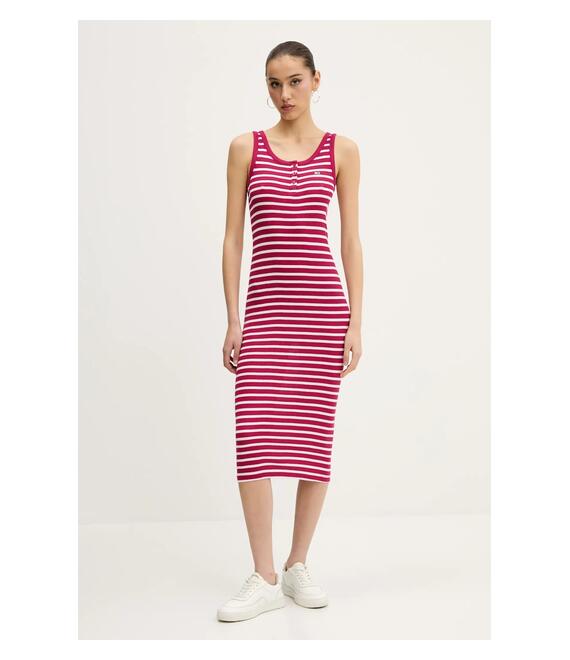 Βαμβακερό φόρεμα Tommy Jeans χρώμα: ροζ, DW0DW19477