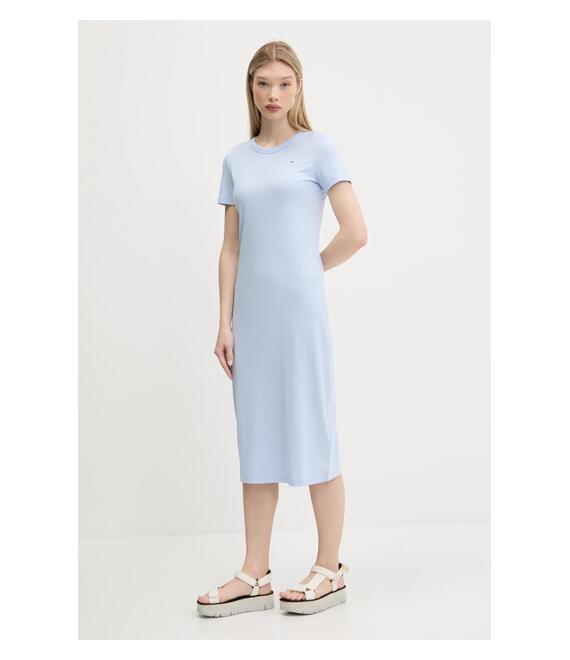 Φόρεμα Tommy Jeans χρώμα: μπλε, DW0DW19721
