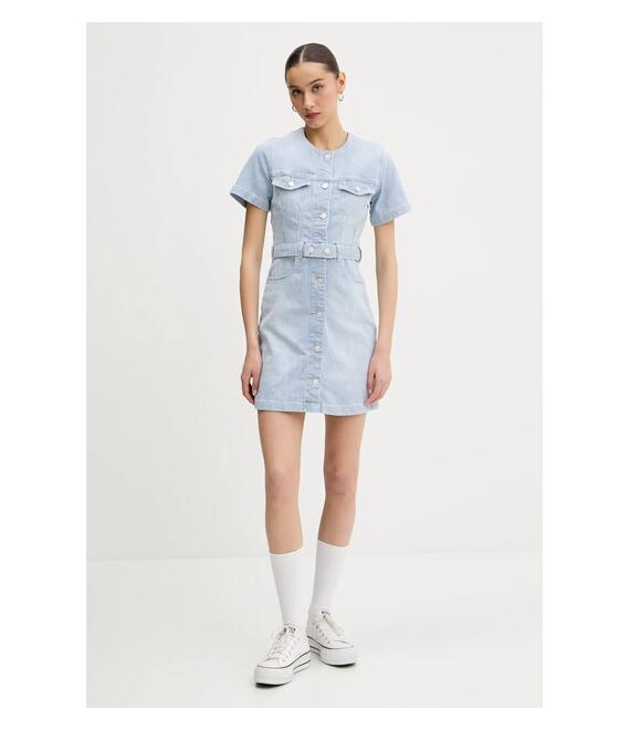Φόρεμα Tommy Jeans χρώμα: μπλε, DW0DW20103