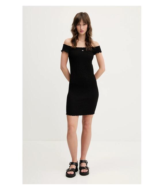 Φόρεμα Tommy Jeans χρώμα: μαύρο, DW0DW20298