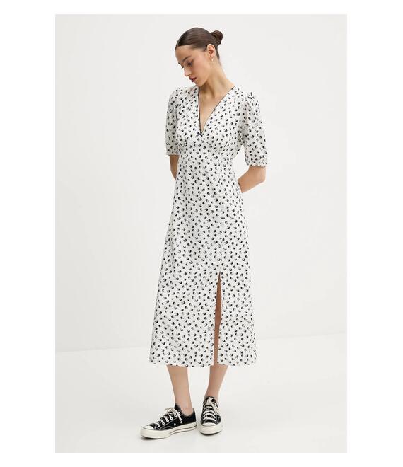 Φόρεμα Tommy Jeans χρώμα: μπεζ, DW0DW20336