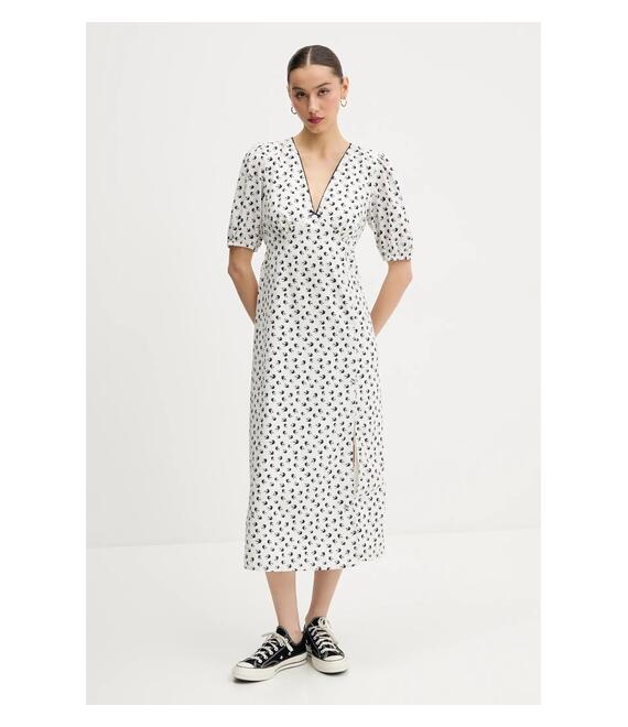 Φόρεμα Tommy Jeans χρώμα: μπεζ, DW0DW20336