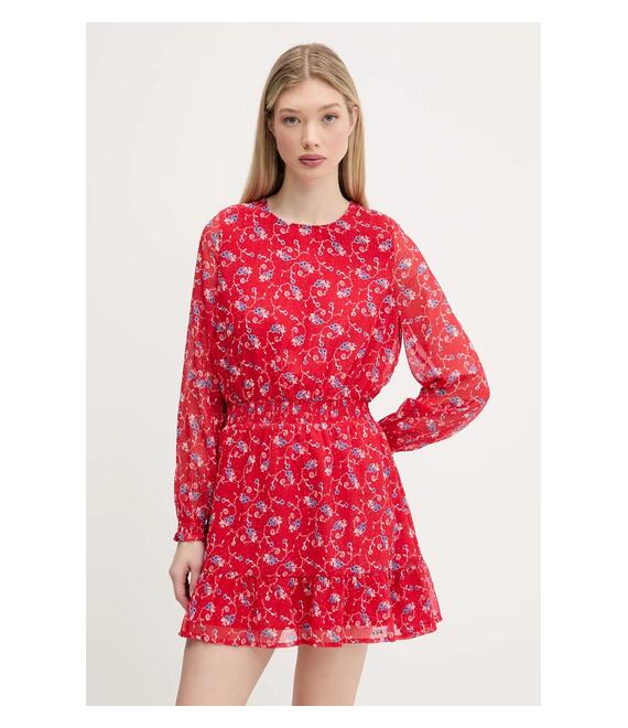 Φόρεμα Tommy Jeans χρώμα: κόκκινο, DW0DW20338