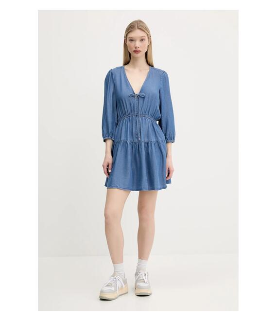 Φόρεμα Tommy Jeans χρώμα: μπλε, DW0DW20612