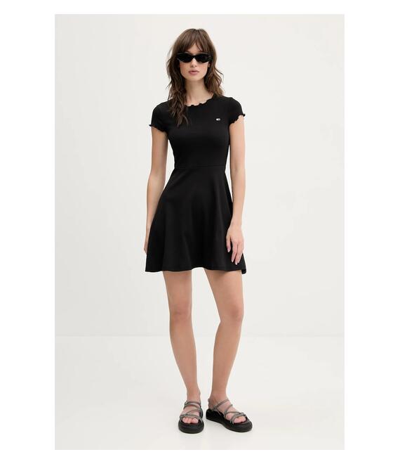 Φόρεμα Tommy Jeans χρώμα: μαύρο, DW0DW20614