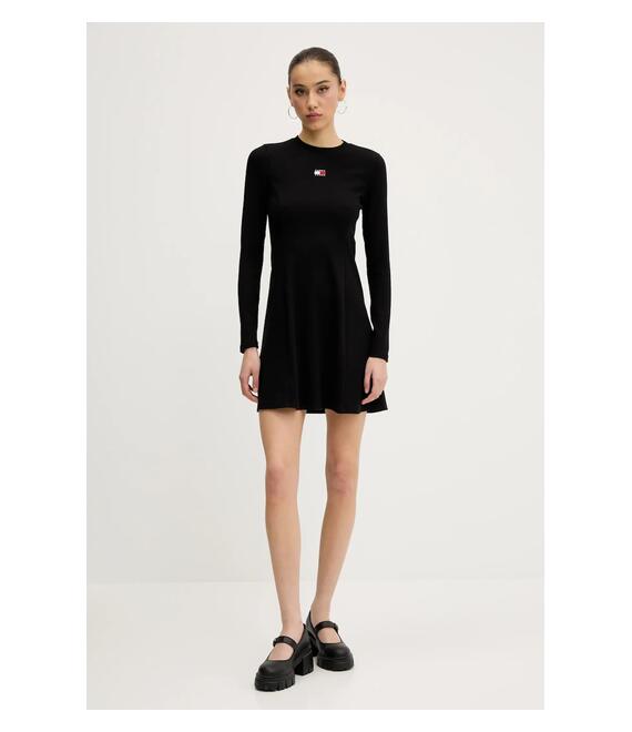 Φόρεμα Tommy Jeans χρώμα: μαύρο, DW0DW20666