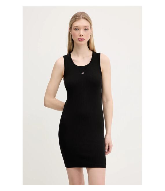 Φόρεμα Tommy Jeans χρώμα: μαύρο, DW0DW20674