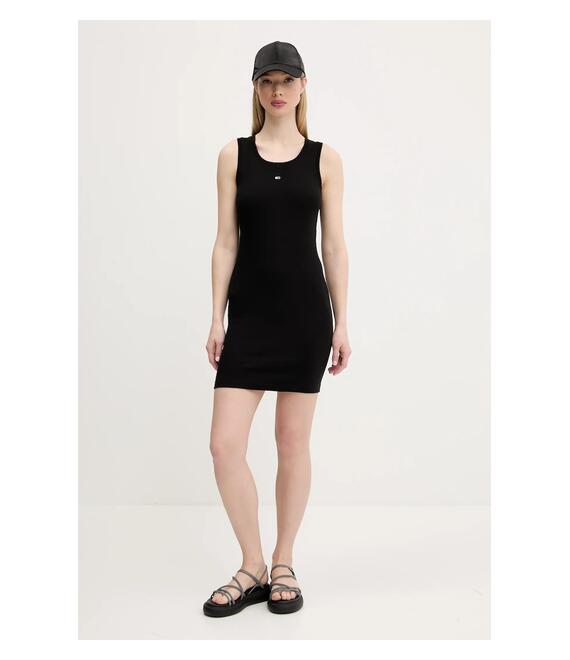 Φόρεμα Tommy Jeans χρώμα: μαύρο, DW0DW20674