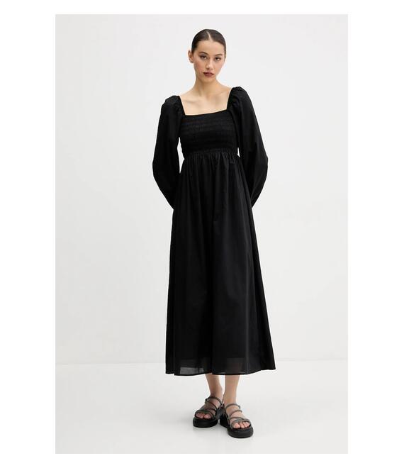 Βαμβακερό φόρεμα Tommy Jeans χρώμα: μαύρο, DW0DW21335