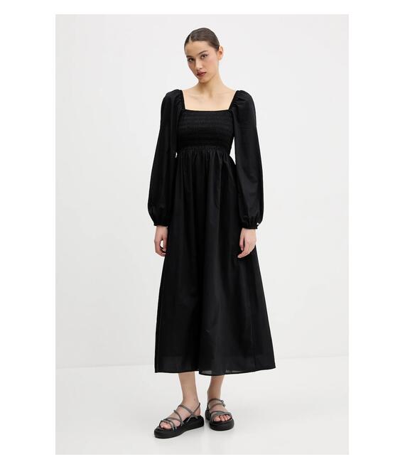 Βαμβακερό φόρεμα Tommy Jeans χρώμα: μαύρο, DW0DW21335