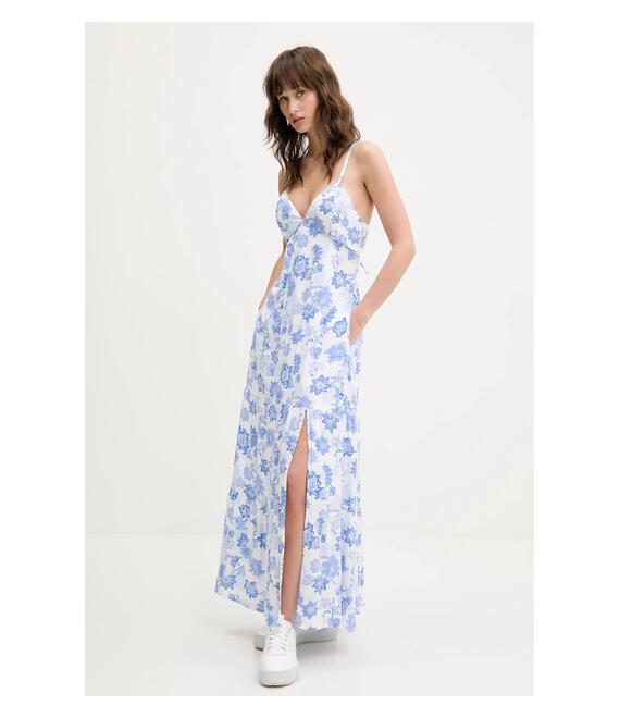 Φόρεμα Hollister Co. χρώμα: άσπρο, KI359-5028
