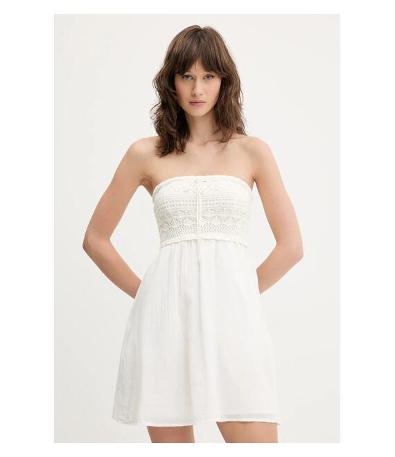 Βαμβακερό φόρεμα Hollister Co. χρώμα: άσπρο, KI359-5042