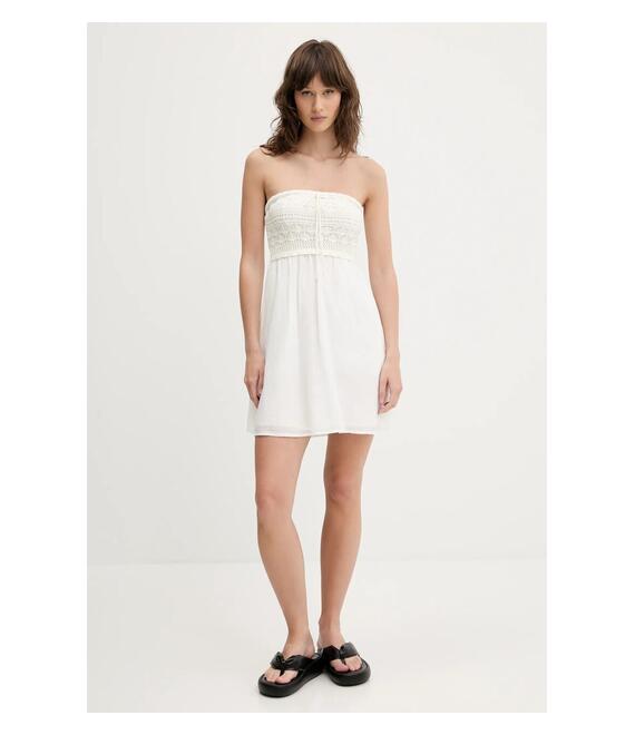 Βαμβακερό φόρεμα Hollister Co. χρώμα: άσπρο, KI359-5042