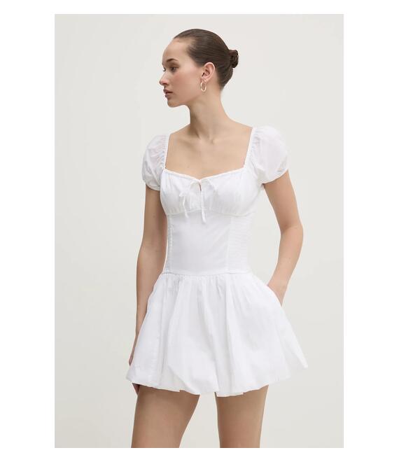 Βαμβακερό φόρεμα Hollister Co. χρώμα: άσπρο, KI359-5085