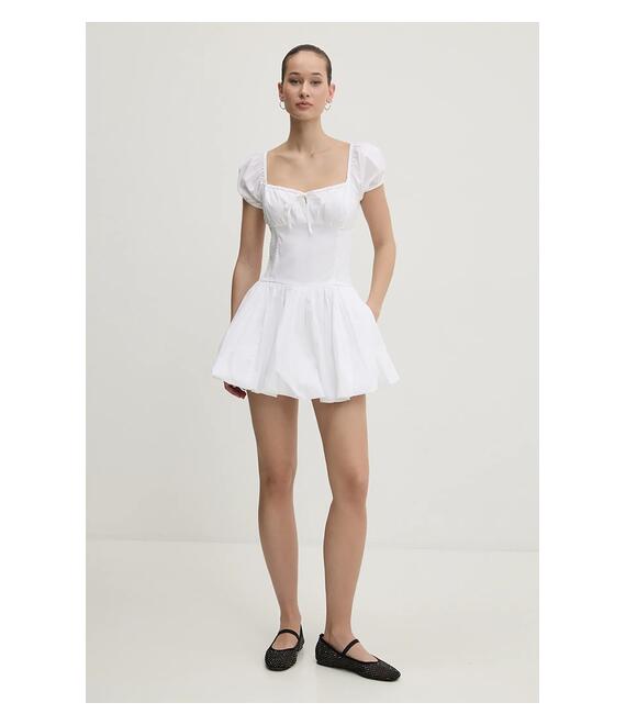 Βαμβακερό φόρεμα Hollister Co. χρώμα: άσπρο, KI359-5085