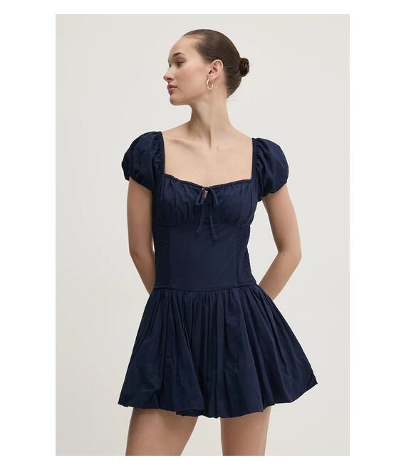 Βαμβακερό φόρεμα Hollister Co. χρώμα: ναυτικό μπλε, KI359-5085