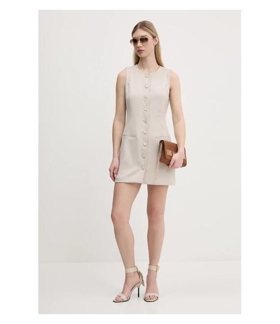 Φόρεμα Abercrombie & Fitch χρώμα: μπεζ, KI159-5575