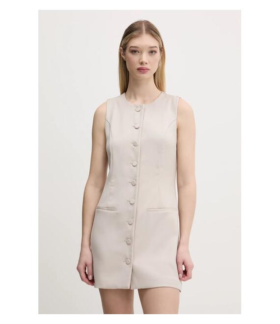 Φόρεμα Abercrombie & Fitch χρώμα: μπεζ, KI159-5575