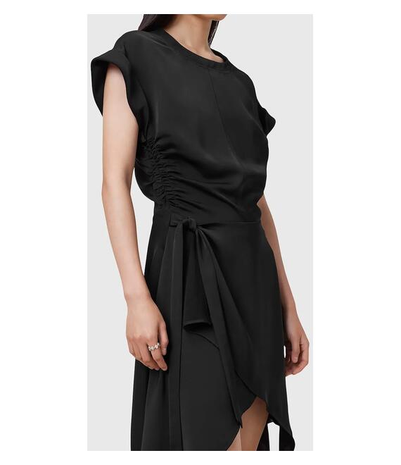 Φόρεμα AllSaints RIKO χρώμα: μαύρο, W019DC