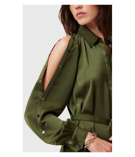 Φόρεμα AllSaints LEXI χρώμα: πράσινο, W036DC