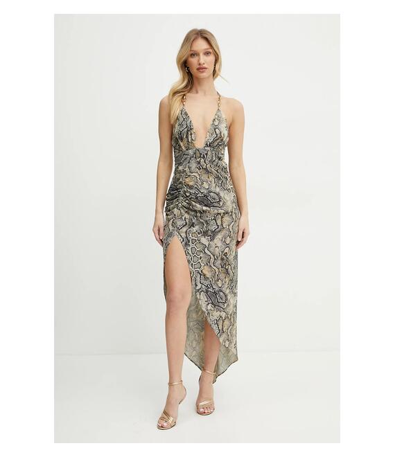 Φόρεμα Just Cavalli χρώμα: μπεζ, 78PAO932 JS457