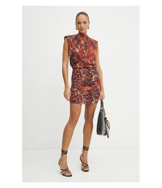 Φόρεμα Just Cavalli χρώμα: πορτοκαλί, 78PAOE01 CJ110