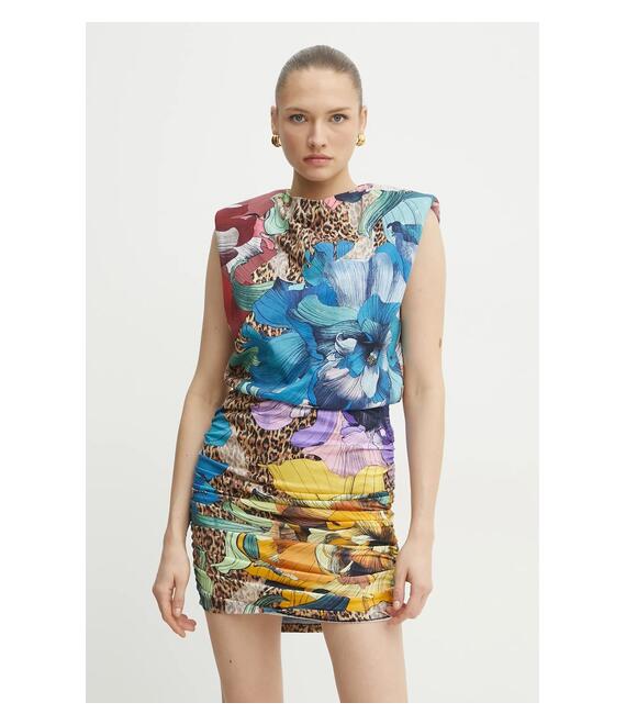 Φόρεμα Just Cavalli χρώμα: μπλε, 78PAOE01 CJ110