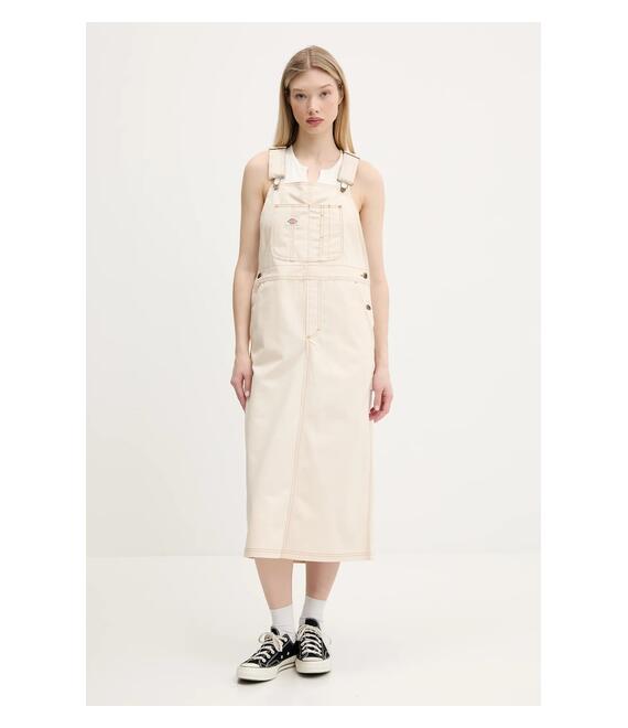 Φόρεμα τζιν Dickies χρώμα: μπεζ, DK0A4Z6TF901