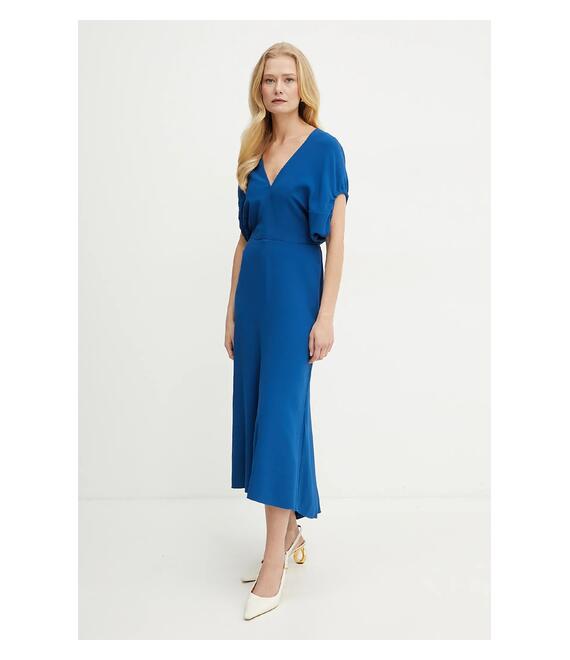 Φόρεμα Victoria Beckham χρώμα: μπλε, 1225WDR006381A