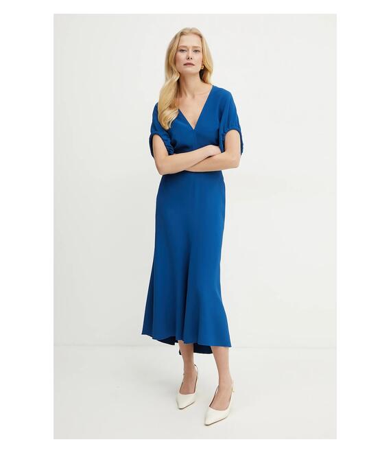 Φόρεμα Victoria Beckham χρώμα: μπλε, 1225WDR006381A